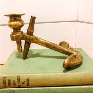 Sold***********Pair of Brass Anchor Candle Holders